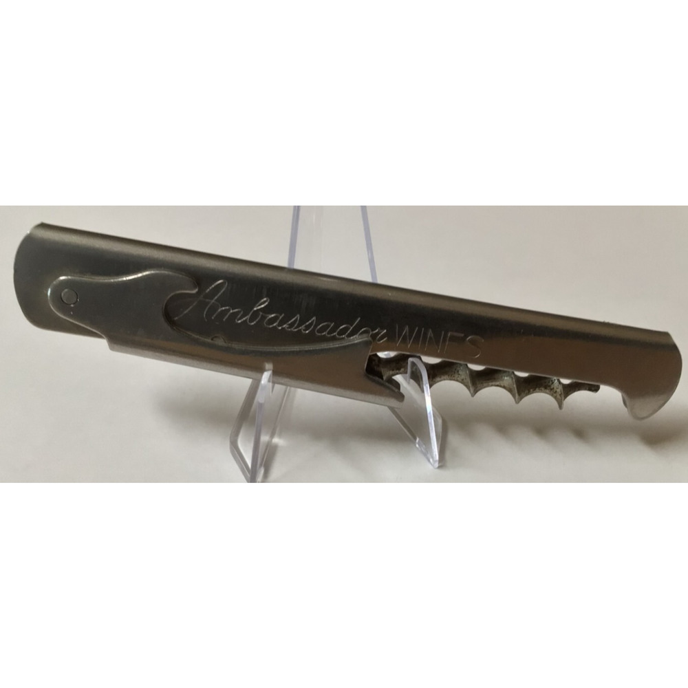 Vintage Ambassador Wines Corkscrew Bottle Opener Advertising 13B